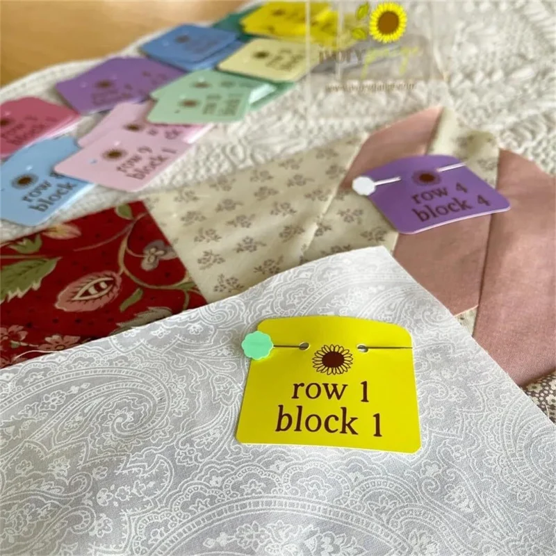 Quilt Block Row Markers A Paper Card With Holes For Sewing And Quilting Concepts