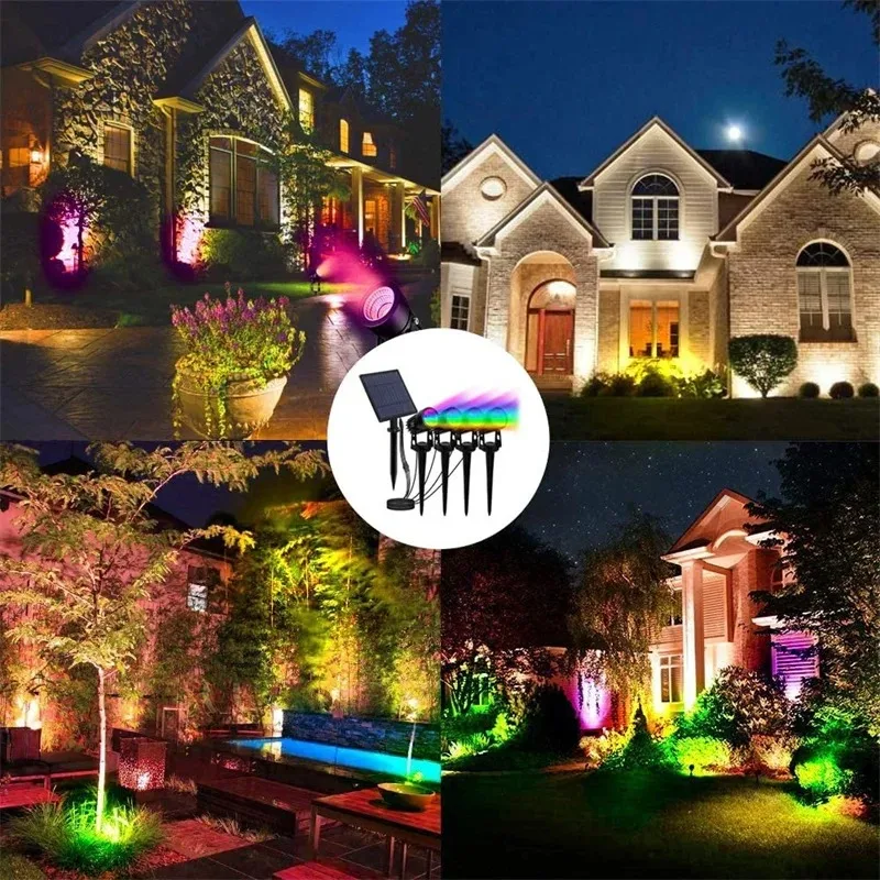 Il più nuovo 3000K/6000K/RGB Solar LED Light Outdoor Solar Spotlight Solar Garden Light Outdoor IP65 Waterproof Lawn Lamp Wall Light