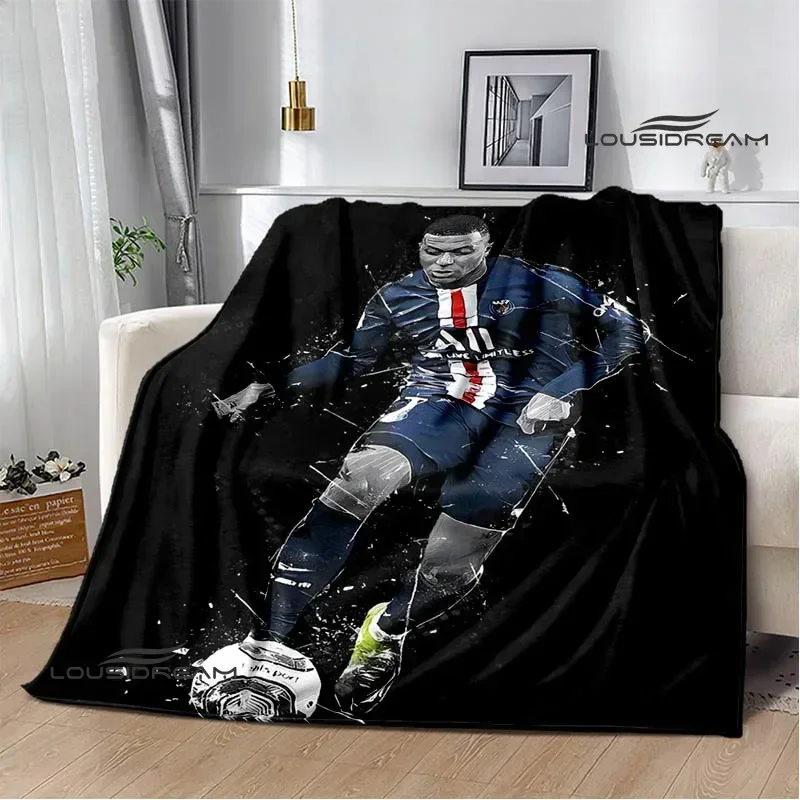 Coperte stampate 3D K-Kylian Mbappé Coperta calda Flanella Morbide e confortevoli Coperte da viaggio per la casa Fodere da letto Regalo di compleanno