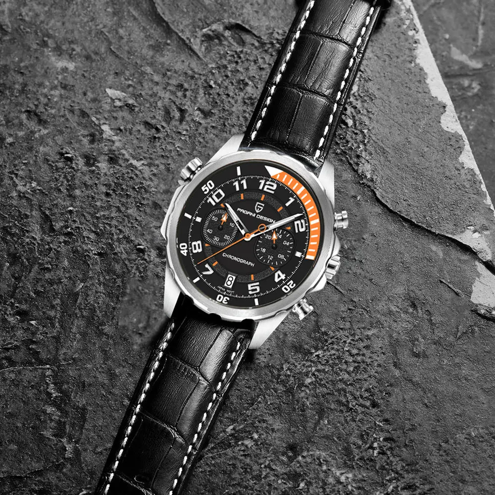 PAGANI DESIGN جديد 1811 ساعة رجالي 44 مللي متر كوارتز ساعة اليد متعددة الوظائف كرونوغراف العلامة التجارية الأعلى VK64 ساعات مقاومة للماء للرجال