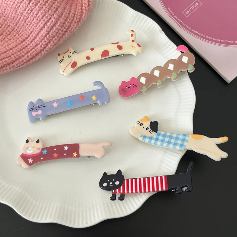 Cartoon Hair Clip Cute Cat Shape Side Bangs Clip Makeup Tools For Female Ladies Hairpin Girls Headwear Accessories Gifts