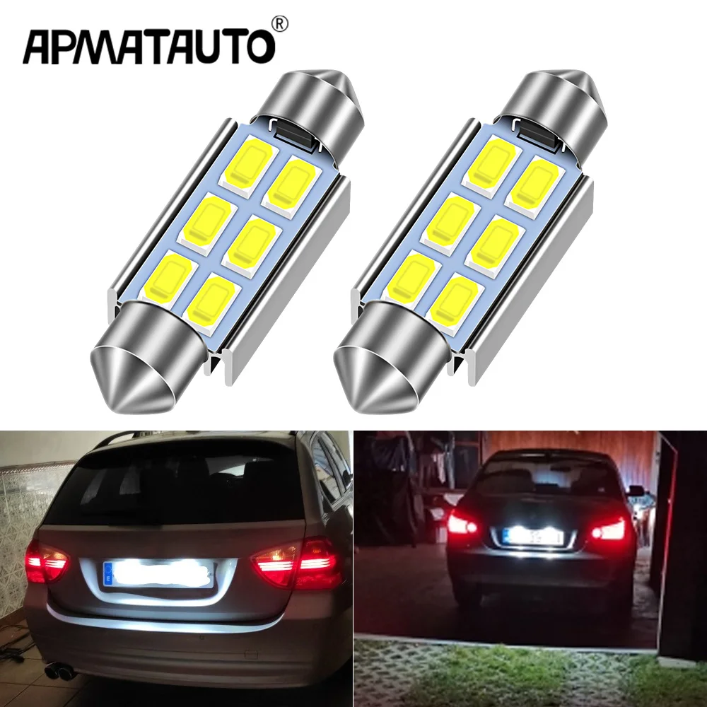 4PC 36mm No Error Number License Plate Light LED Bulb For BMW E39 E36 E46 E90 E60 E30 E53 E70 F10 Error Free C5W Lamp 12V 6000K