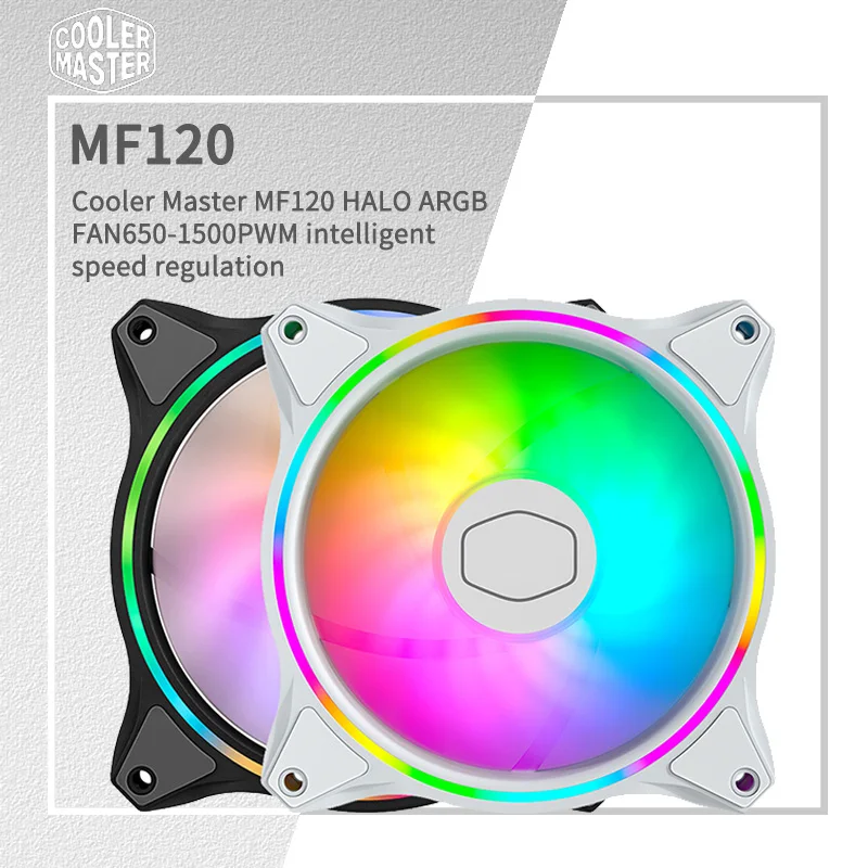 Cooler Master MF120 HALO Cooling Fan 120mm 5V/3PIN ARGB Computer Case Fan CPU Cooler PWM Quiet Fans