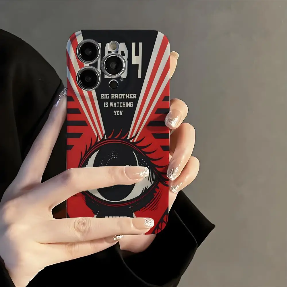 

1984 g-George Orwells Phone Case Film Korean INS for iPhone 16 15 14 13 12 11 Pro Max Plus Luxury Cover