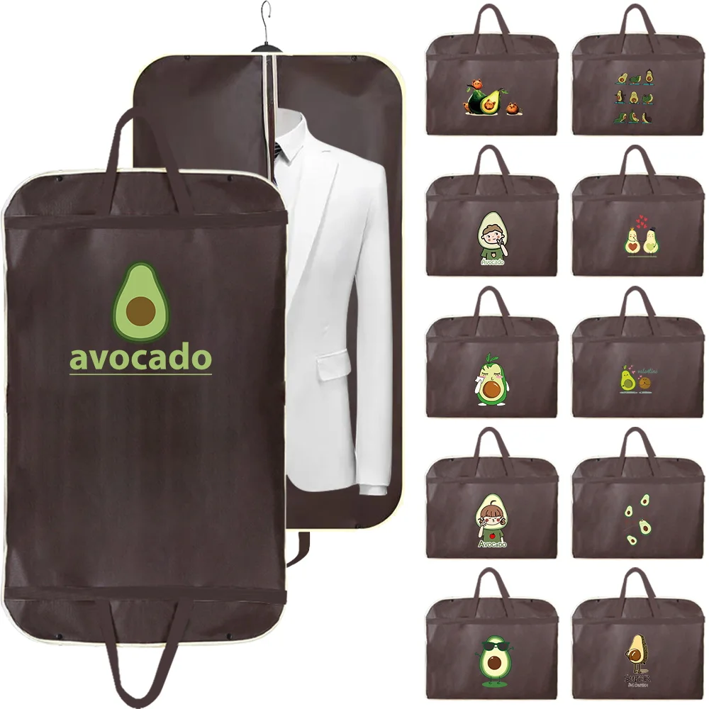 Dustproof Covers Clothing Dress Dust Cover Avocado Print Suit Coat Storage Bag Garment Bags Wardrobe Hanging Clothes Organizer