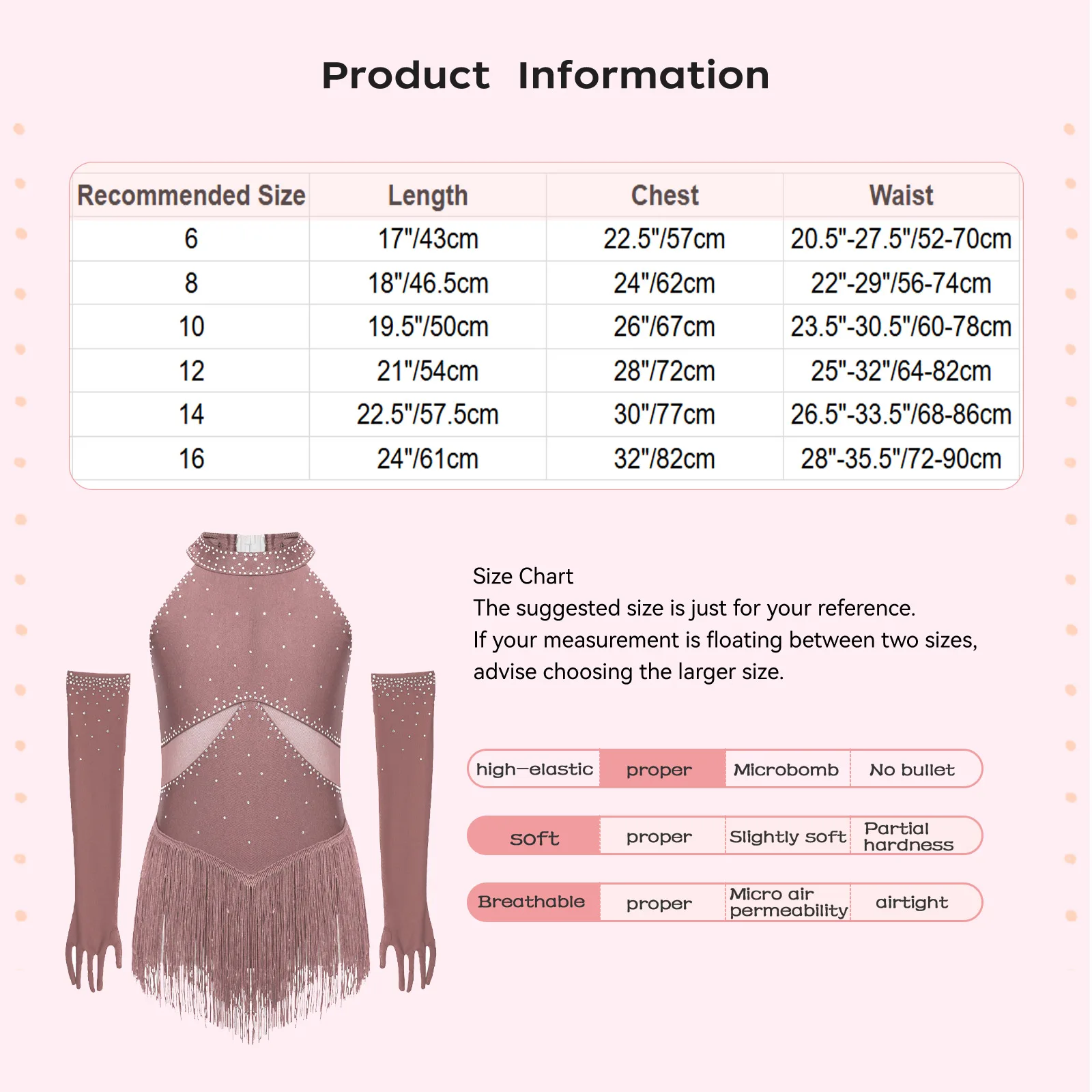 Kids Girls Latin Tango Dance Outfit Glittery Mesh Splice Fringe Dance Leotard Dress with Gloves Rumba Cha-Cha Samba Dresses