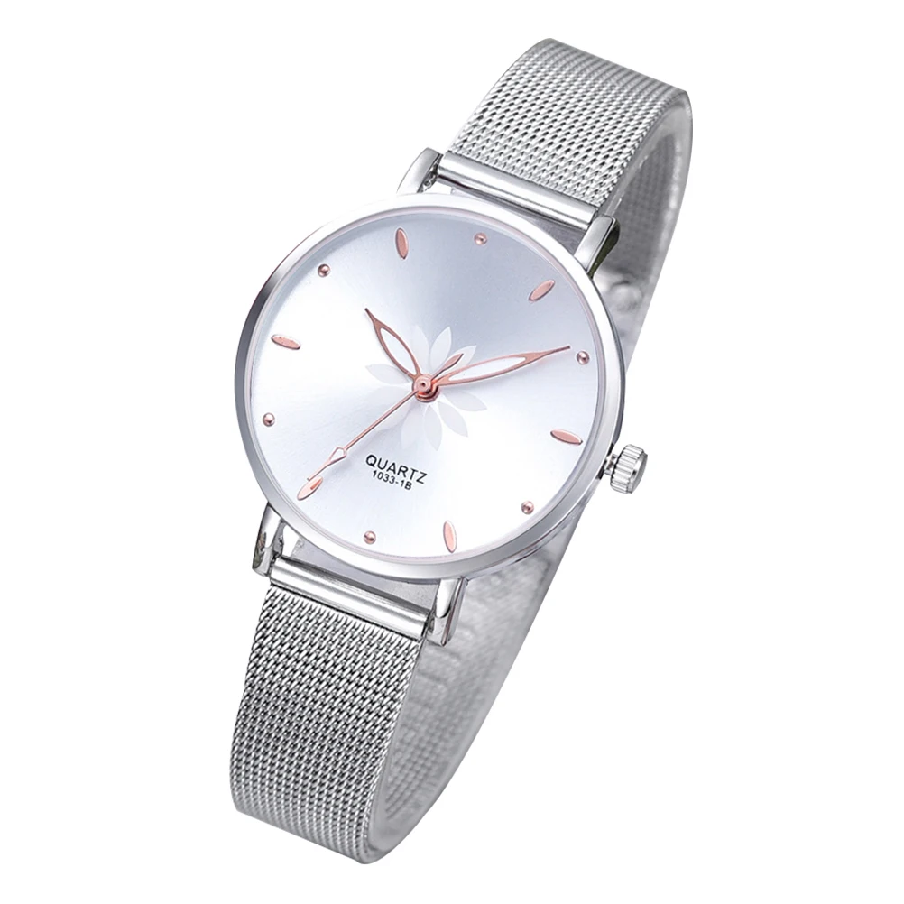

Quartz Watch For Women Mesh Alloy Bracelet Elegant Dress Wristwatch White Luxury Women Watches Waterproof Precise