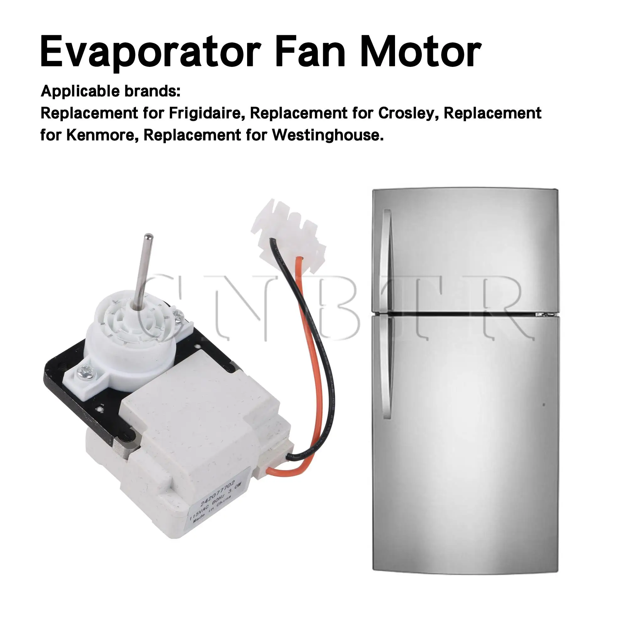 CNBTR Freezer Evaporator Fan Motor 242077702 Replacement for Kenmore 115V 2600rpm