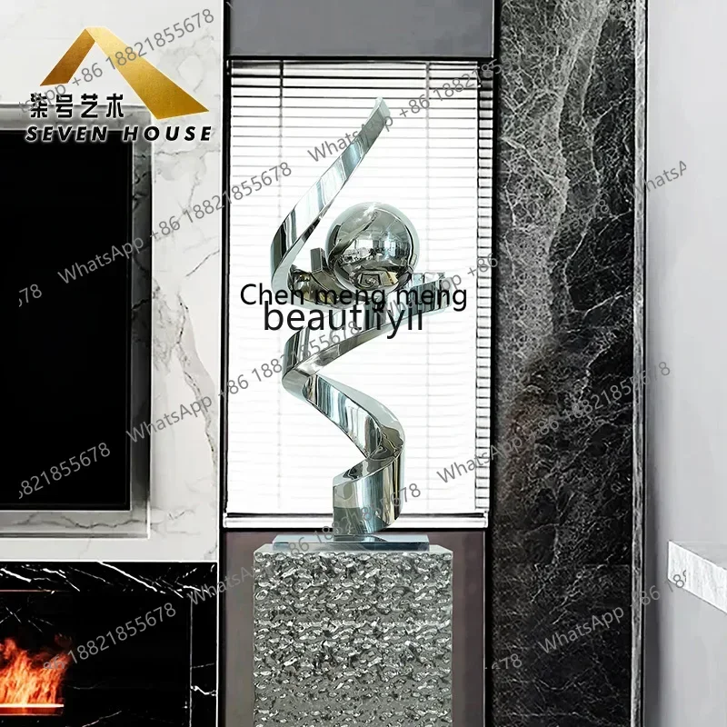 

D176 NEW Stainless steel abstract ornament floor-to-ceiling large sculpture sales office villa partition living room art instal