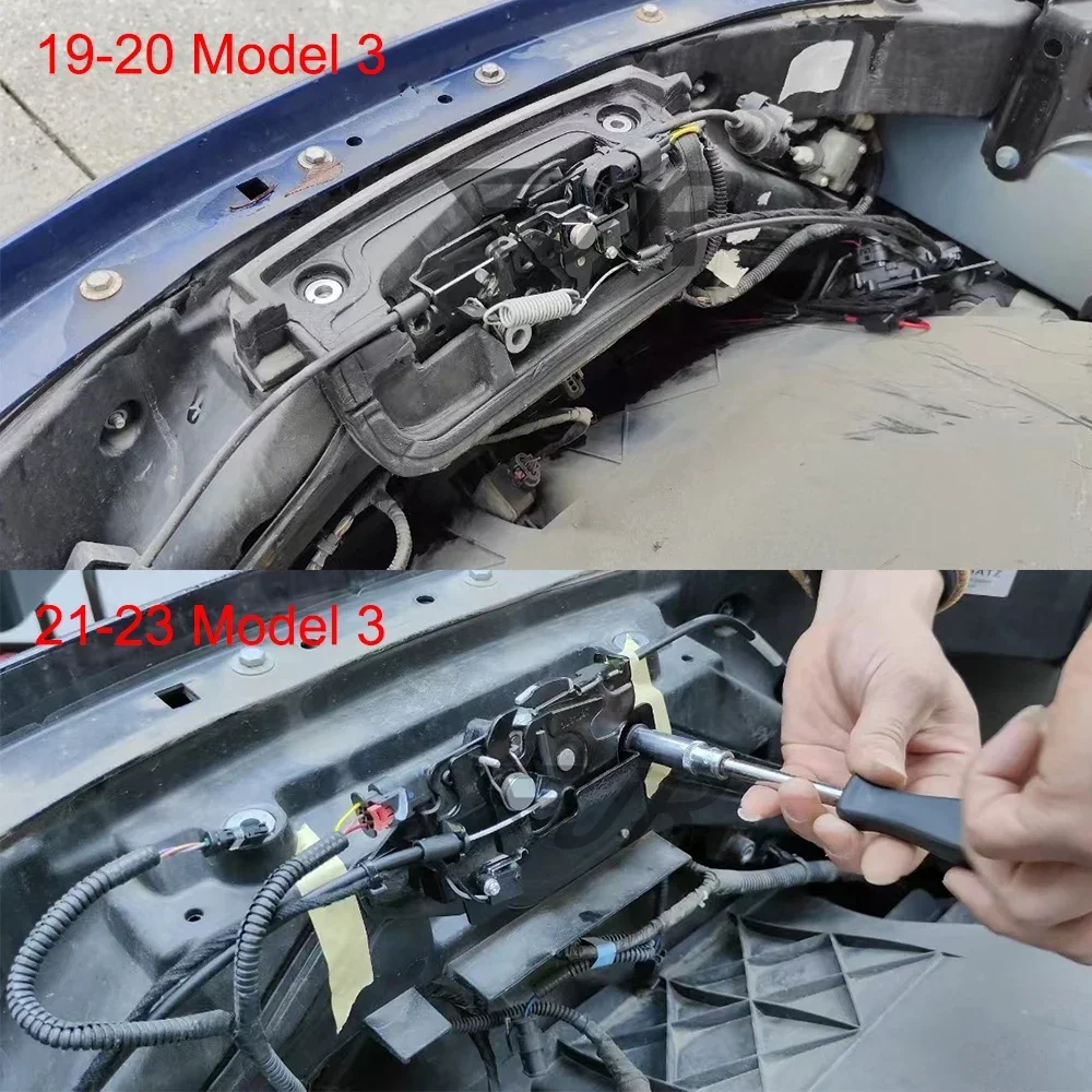 For Tesla Model Y 3 2017-2024 Car Frunk Soft Closing Lock Front Trunk Auto Close Electric Cover Automatic Electric Suction Lock