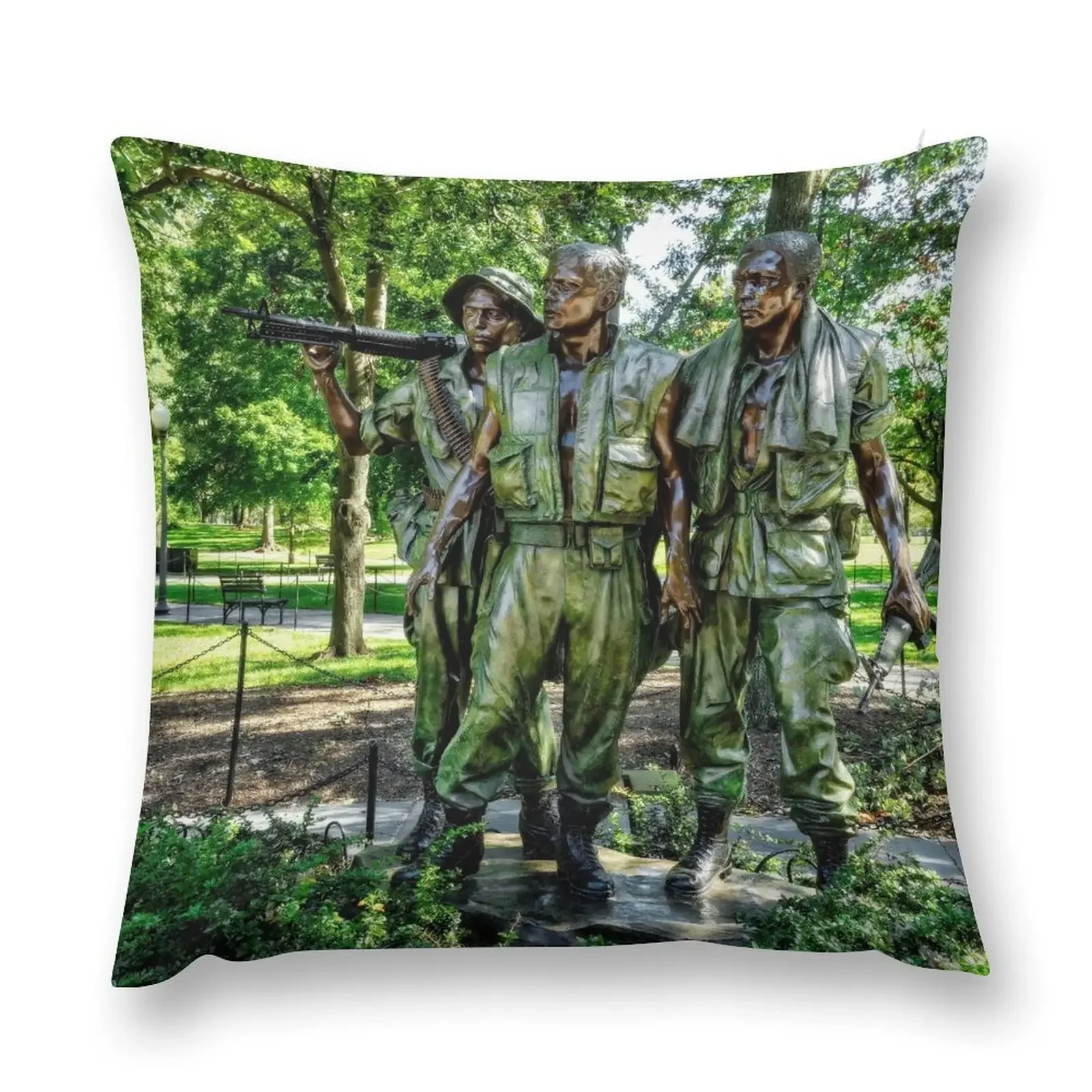 Statue of The Three Soldiers Throw Pillow Sofa Cushions Room decorating items Cushions For Sofa Pillow Covers Decorative pillow