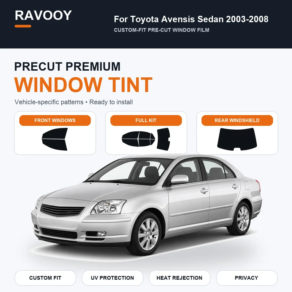 Premium Precut Window Tint Kit Front Rear Windows Rear Windshield For Toyota Avensis Sedan 2003-2008 Car Solar Nano Ceramic Film