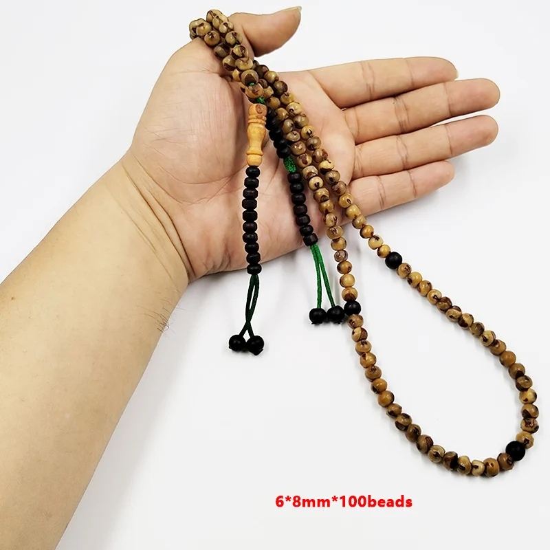 Tasbih Natural jujube tree 100 beads muslim prayer beads turkish Misbaha bracelet arabic fashion accessories on hand