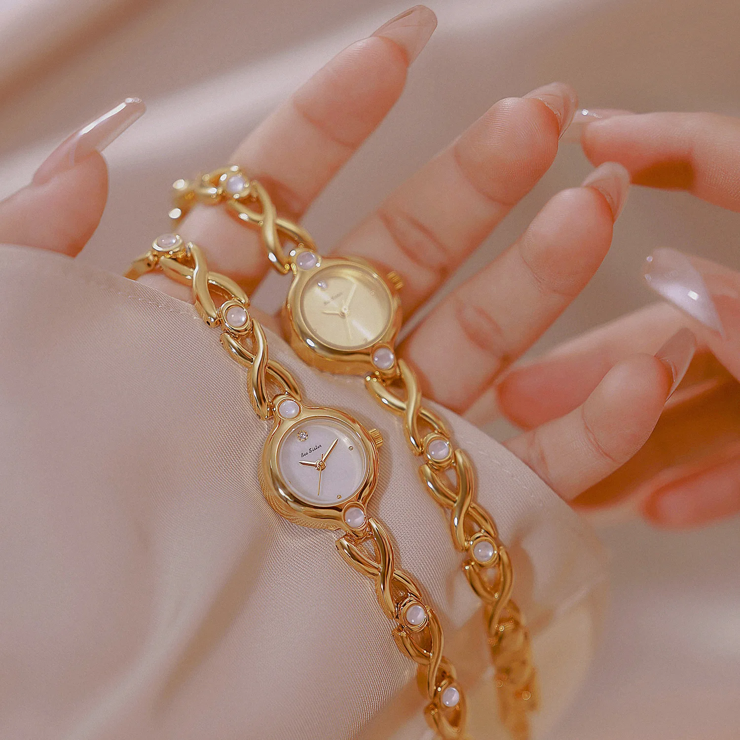 

BS Элегантные винтажные часы для женщин, водонепроницаемые женские кварцевые часы с натуральным корпусом, рождественский подарок для женщин