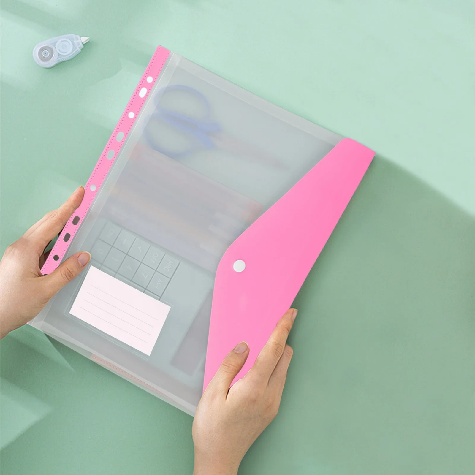 Multi-use Waterproof Transparent Document Storage Frosted Bag Three-Dimensional File Bag Papers Pouch Folder For Office Home