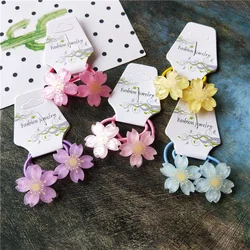 2PCS Cute New Little Flowers Princess Headwear Kids Elastic Hair Bands Children Ropes Girls Accessories Baby Headdress