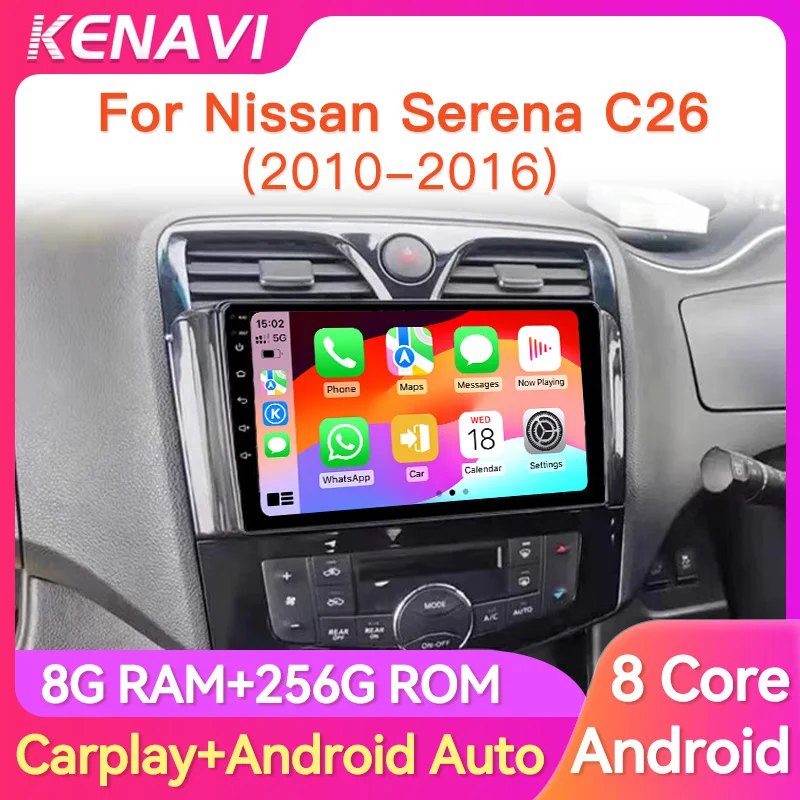

2 Din Car Stereo Radio For Nissan Serena 4 C26 2010-2016 Lntelligent Center Multimedia Player GPS Carplay Android Auto Head Unit