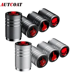 AUTCOAT 4Pcs/Set Car Tire Valve Caps Skull Wheel Valve Cap Auto Tyre Air Valve Stem Caps Dust Cover for Car Vehicles Styling