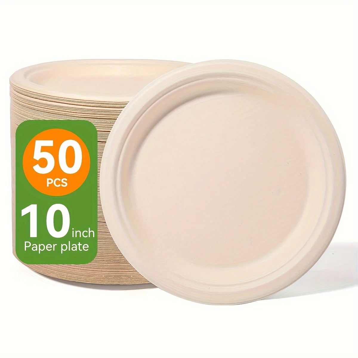 

50pcs 6/7/10inch Disposable Thickened Paper Plates, Disposable Bulk Paper Plates, Perfect Food Containers For Snacks, Salads For