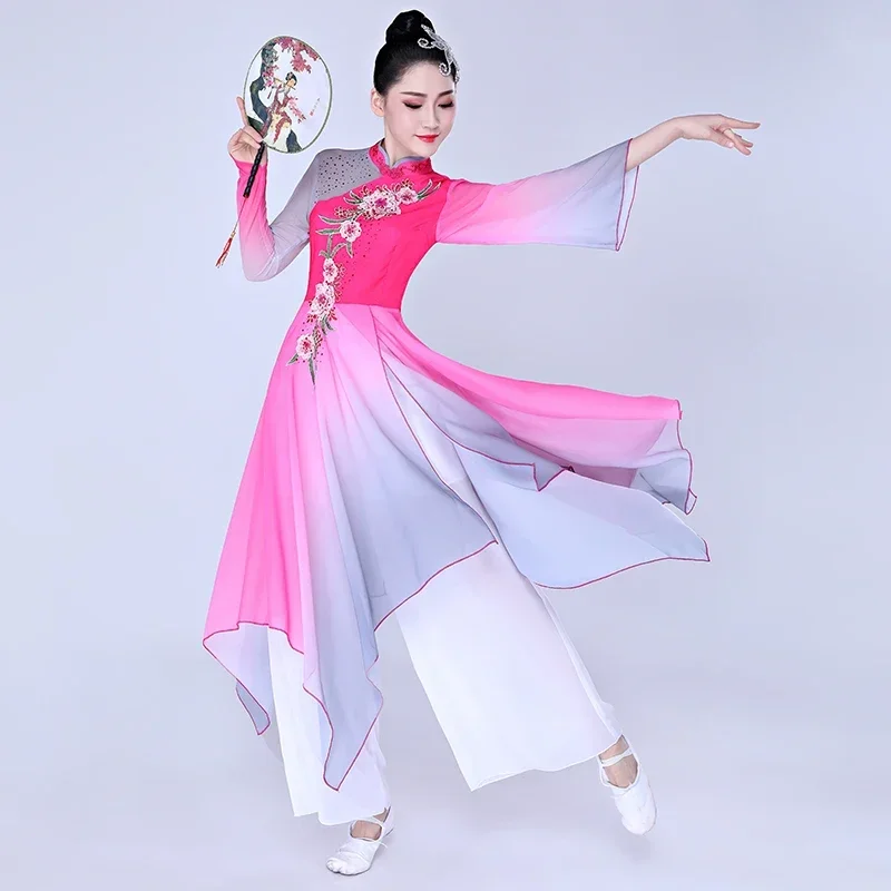 Feminino Festival Nacional Estilo Chinês Roupa de Dança, Elegante Quadrado, Dança Folclórica, Clássica, Dança Yangko Trajes