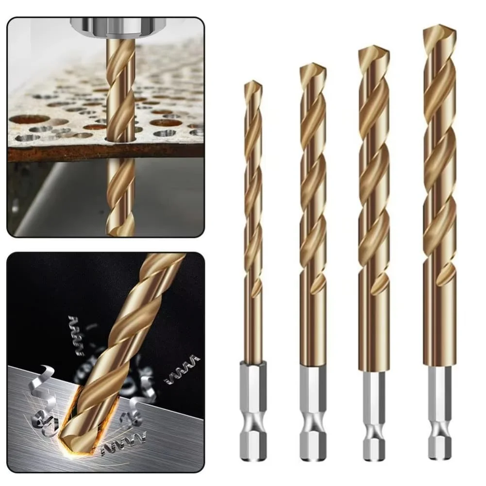 15pcs Hex Shank Drill Bit Set High-Speed Steel Quick Change Drill Bit For Woodworking Metalworking Drilling Tools