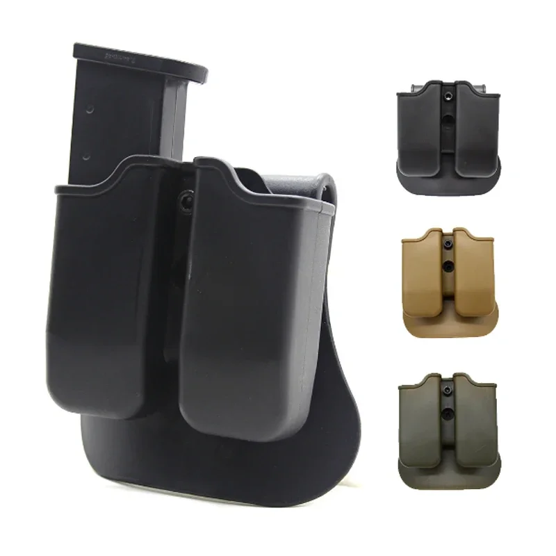 Dual Stack Mag Pouch Pistol Double Magazine Pouch Tactical Magazine Carrier Holder for GL17 19 Beretta M9 Colt 1911