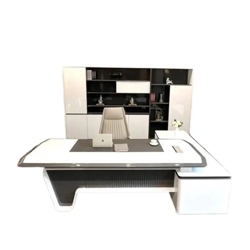 مكاتب كمبيوتر ذات منظم عالي، ركن حديث، ضوء عمل فاخر، مكتب تخزين، أثاث Escritorio Oficina #6