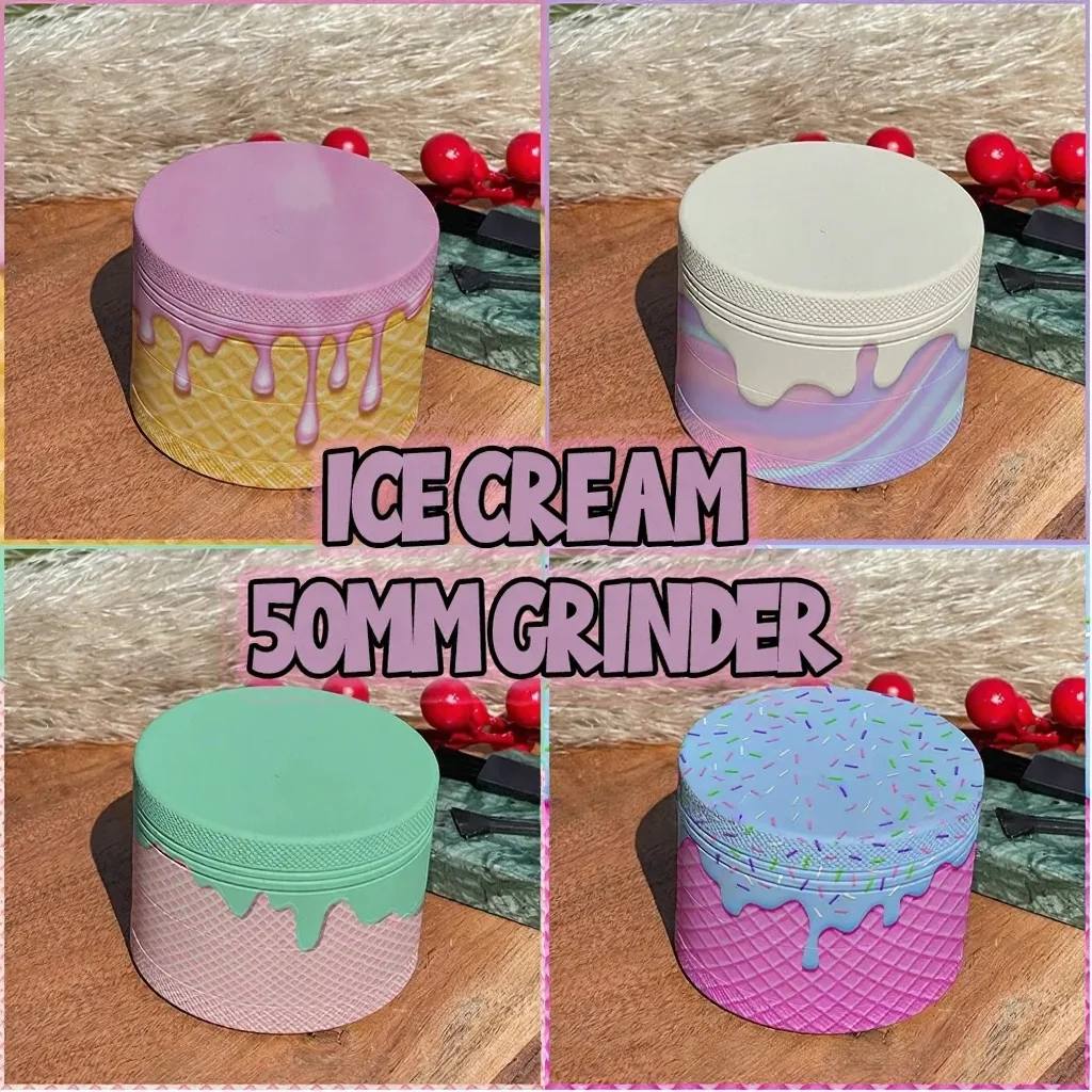 2inch/50mm Ice Cream Metal Herb Grinder Smoking Accessories