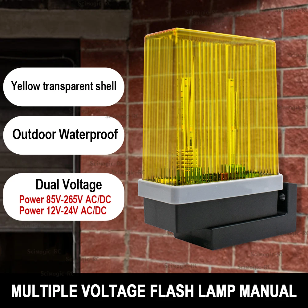Protezione di sicurezza Luce lampeggiante lampeggiante per cancello Porta garage Allarme luce 12V-24V 85-265V AC/DC