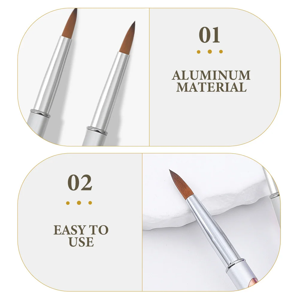 

2Pcs Nail Art Painting Brush Set Metal Handle Nail Striping Pen Tool Fine Line Designs Manicure Detailing Brushes