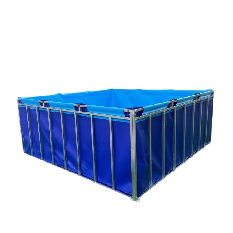 

Canvas fish pond with bracket square folding thickened aquaculture waterproof knife scraping cloth tank fish pond koi pond