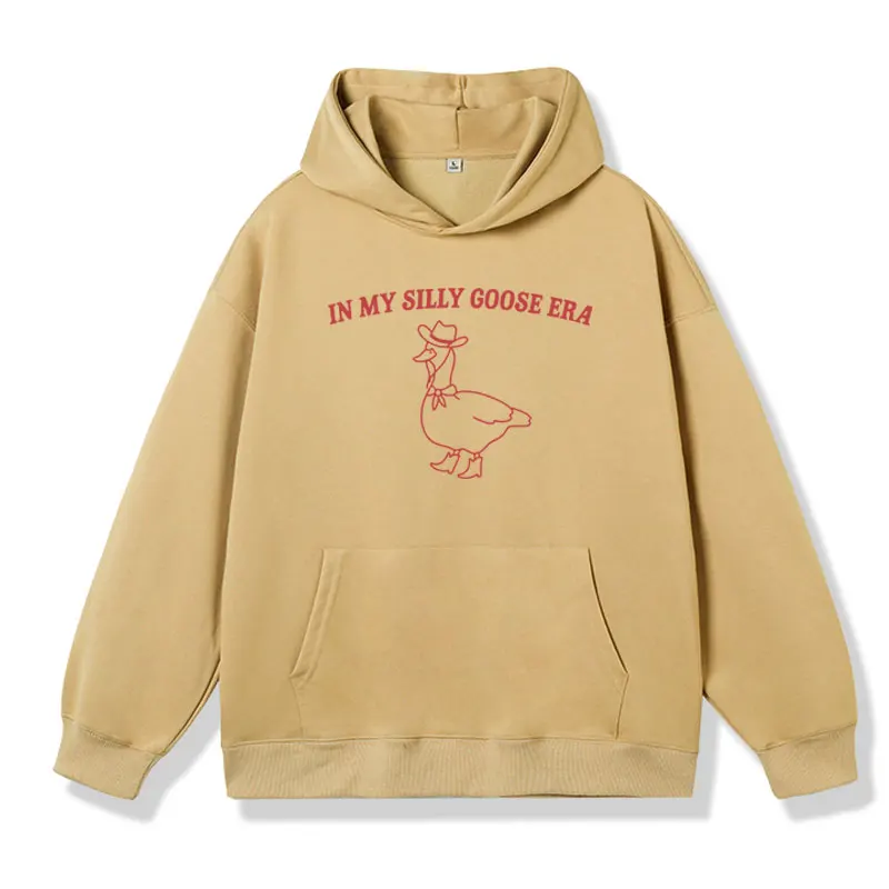 

Funny in My Silly Goose Era Graphic Print Hoodie Men Women Silly Goose Fashion Aesthetic Sweatshirt Oversized Streetwear Hoodey