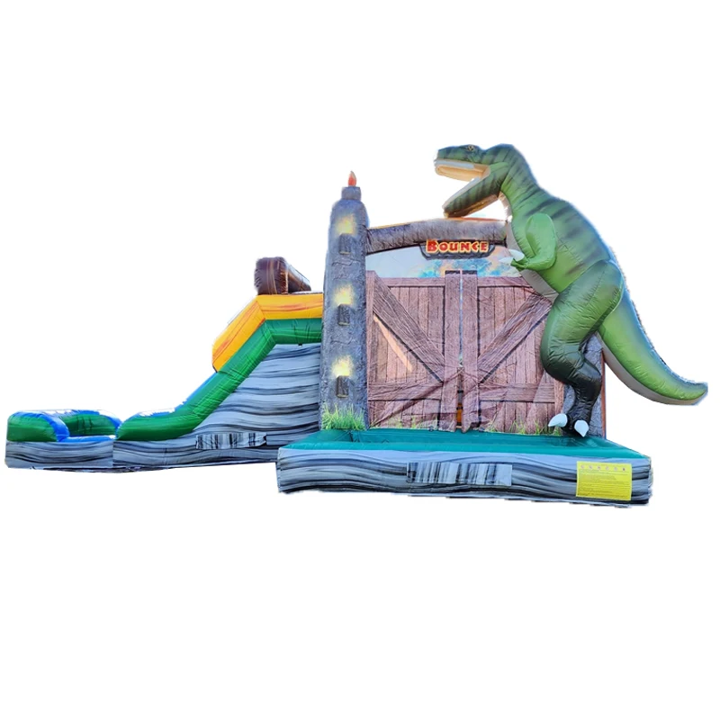 

Inflatable Slide With Pool Inflatable Combos Dinosaur Shape Inflatable Bounce House For Kids Birthday Or Party