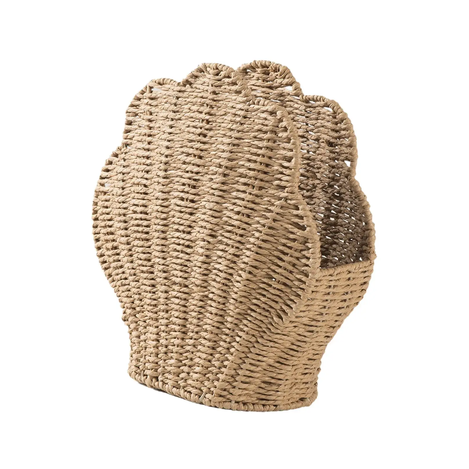 سلة تخزين منسوجة مصنوعة يدويًا حاوية زخرفية محمولة ريفية لمزرعة غرفة المعيشة وغرفة النوم وطاولة الحمام #4