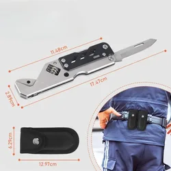 Stainless Steel EDC Wrench Multifunctional cross/Flat Screwdriver Bits Portable Folding Adjustable Hand Tools Camping Multi Kit