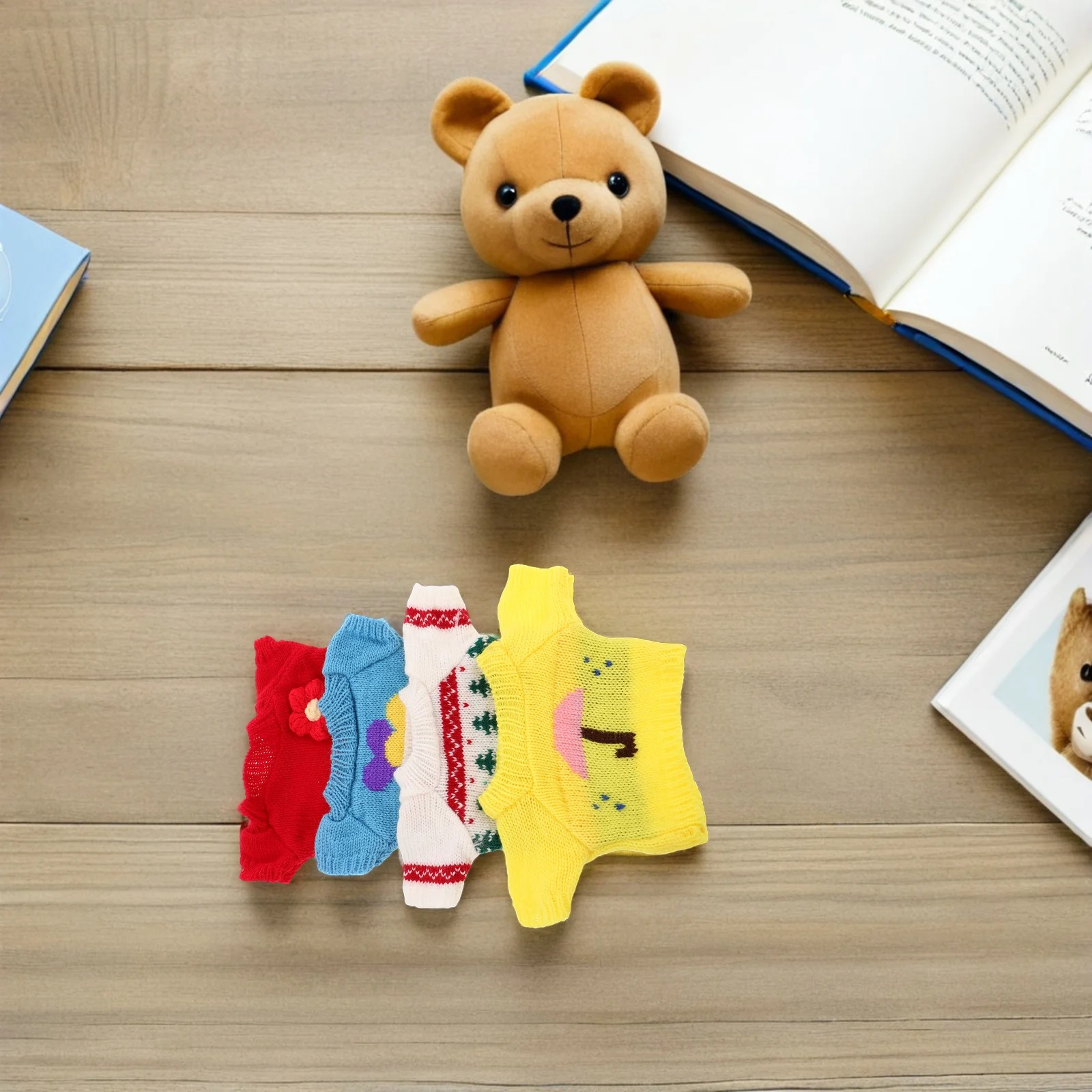 

4Pcs 30Cm Bear : Comfortable Fabric DIY Outfit for 30Cm Animal Figure Birthday Holiday Gift Idea Washable