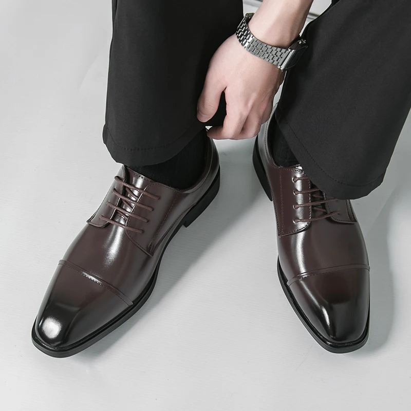 

Size 38-46 Business formal leather shoes for men Casual lace-up comfortable office shoes for men Wedding banquet shoes