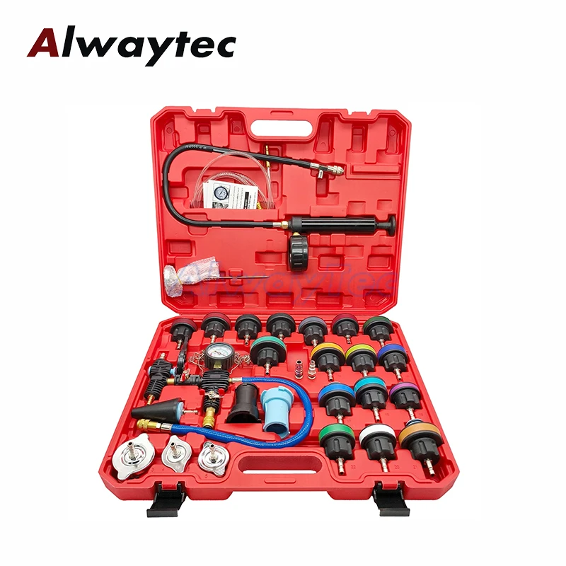 

Car Water Tank pressure gauge Radiator Pressure Tester Leak Detection Detector Tool Tester Vacuum Type Cooling System Test Kit