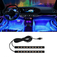Neon 36 48 72 LED Car Interior Ambient Foot Light with USB Wireless Remote Music APP Control Auto RGB Atmosphere Decorative Lamp