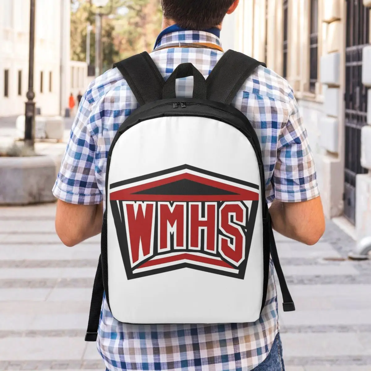 حقائب ظهر نسائية بشعار WMHS Cheerios للأولاد والبنات حقيبة كتب كاجوال للطلاب حقائب مدرسية قابلة للحمل حقيبة كتف للسفر #5