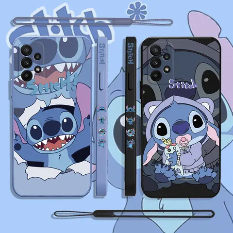Cute Disney Stitch Case For Huawei P50 P40 P30 P20 Nova 9 9SE 8 8i Mate 40 30 20 Pro Lite P Smart 2021 Cover With Hand Strap