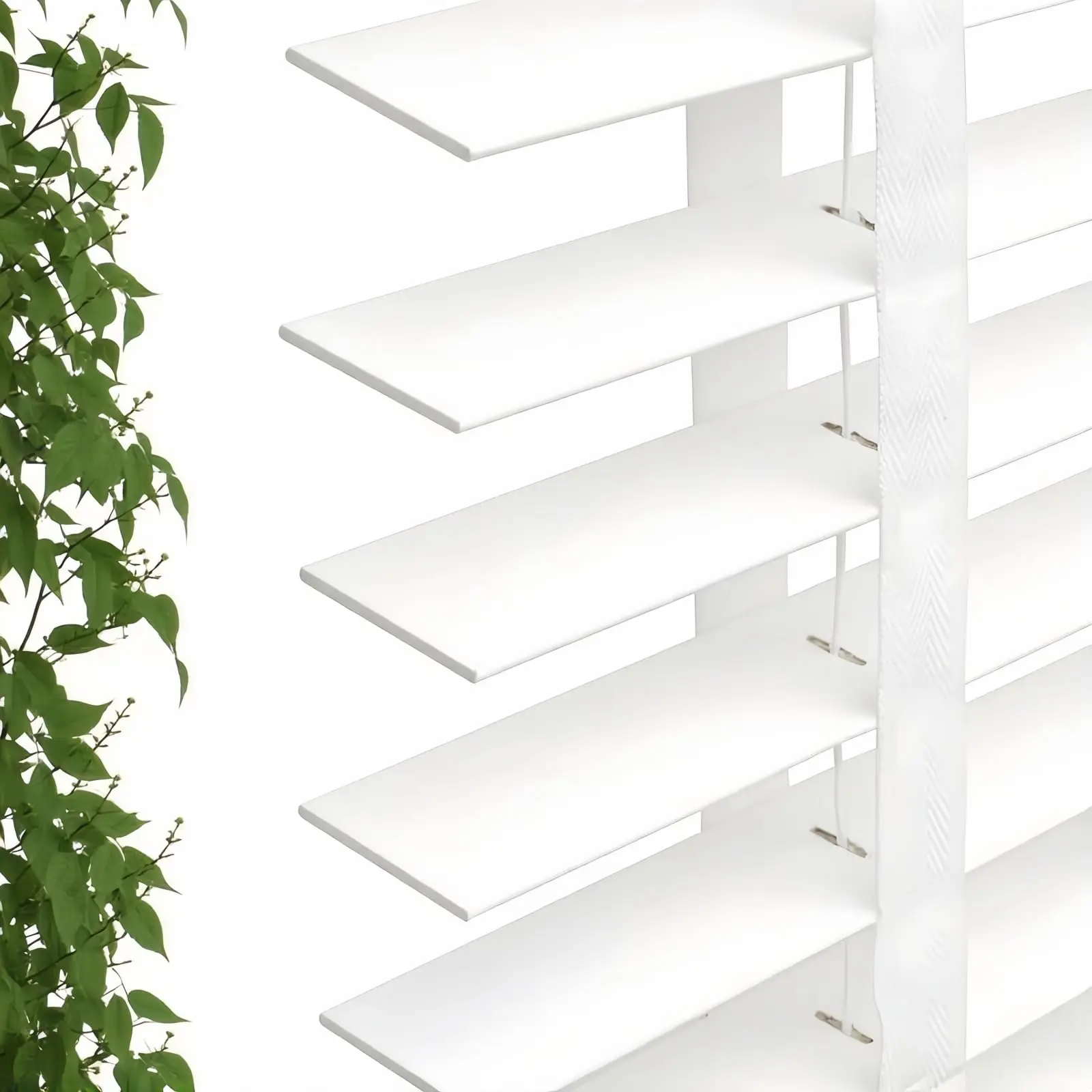 Faux Wood Blinds with Crown Valance, 93" W×72" H, White, Cordless Wood Blinds & Shades - Blind for Indoor Windows, Easy