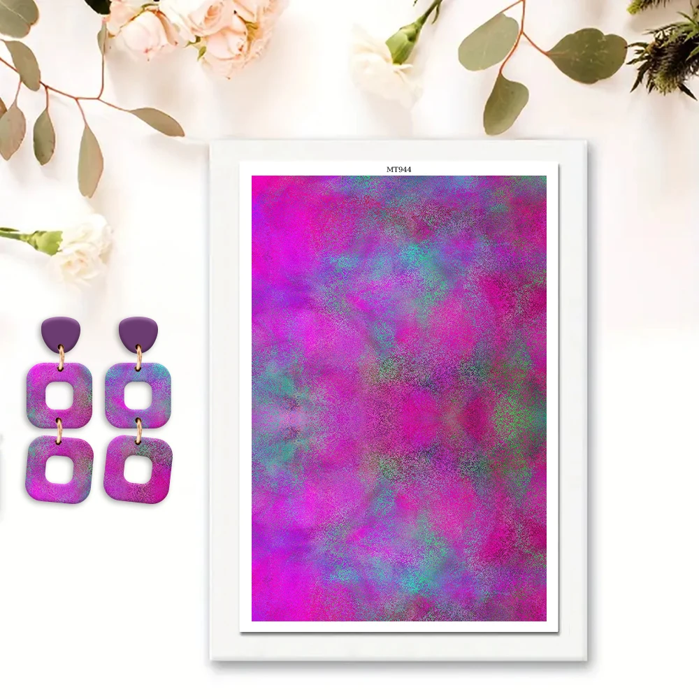 Shinning Abstract Ink Color Soft Ceramic Earrings Water Soluble Disposable Sticker for Diy Jewelry Making Decal