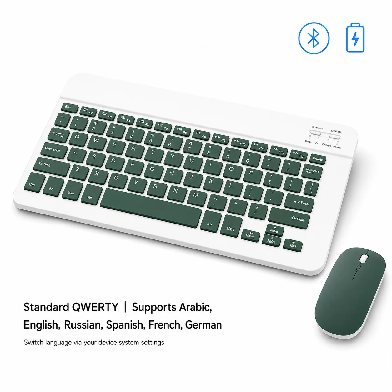 Wireless Bluetooth Keyboard and Mouse Combo for iPad Tablet Laptop Android Phone Rechargeable Silent Slim Portable