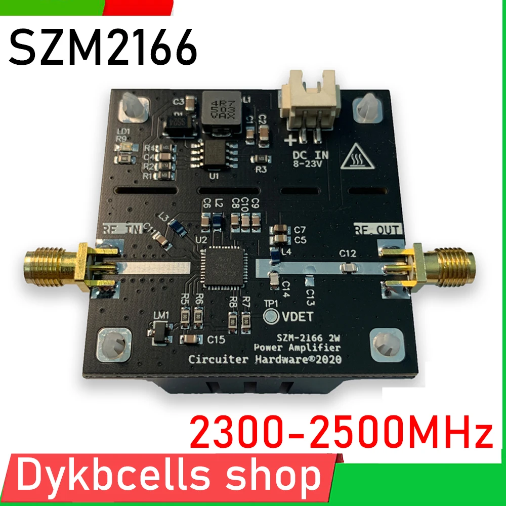 SZM2166 2W Microwave Amplifier 2.4Ghz RF Power Amplifier 2400MHz 33dBm 12V 24V DC 2.4G Wi Fi Sweep Shielded Bluetooth
