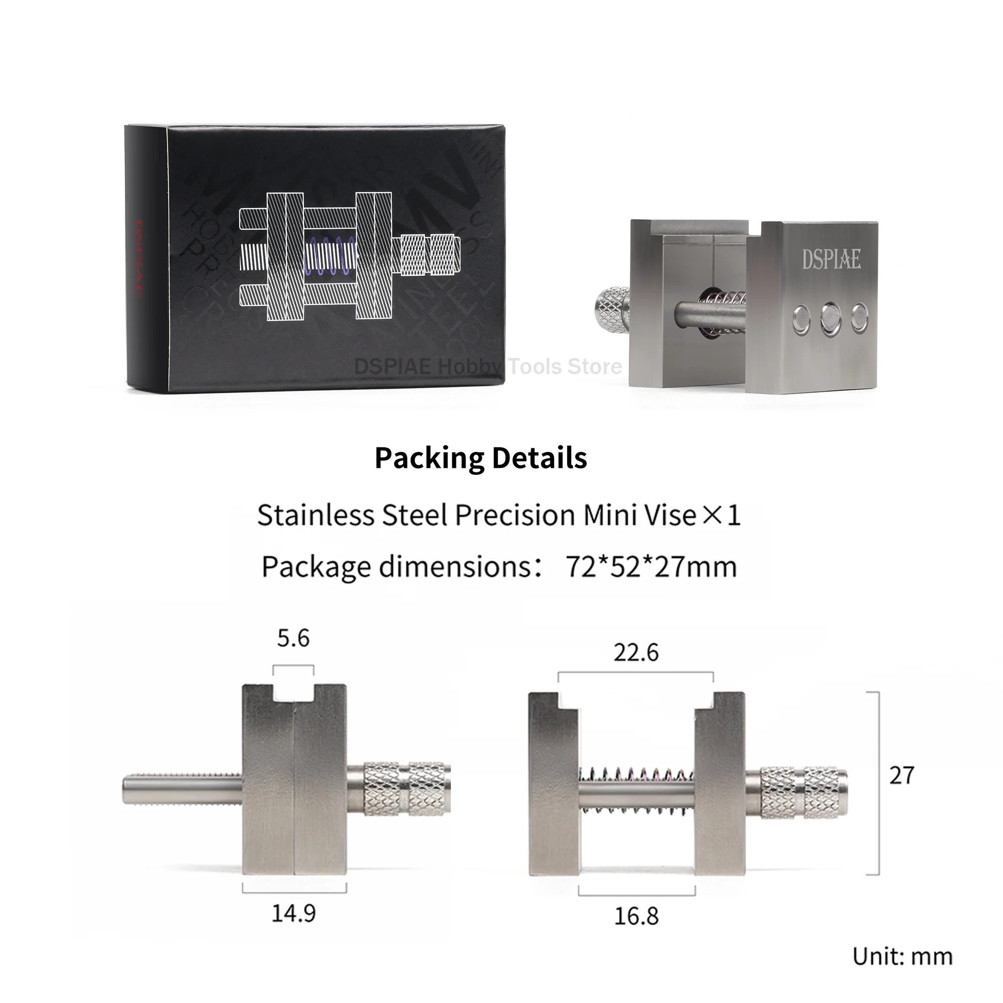 DSPIAE AT-MV Precision Stainless Steel Mini vise For Gundam Military Models Making Hobby DIY Tools