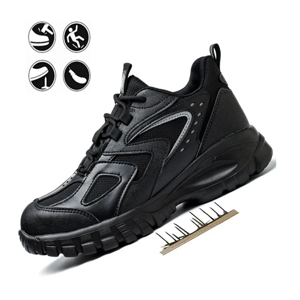 

Мужские защитные ботинки со стальным носком, рабочие кроссовки, неразрушаемые защитные рабочие ботинки, защитная Рабочая обувь с защитой от ударов и проколов
