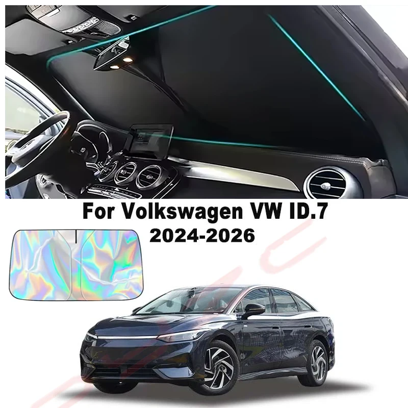 

For Volkswagen VW ID.7 2024-2026 Car Windshield Sunshade Cover Front Window Sun Shade Visor Auto Interior UV Protection