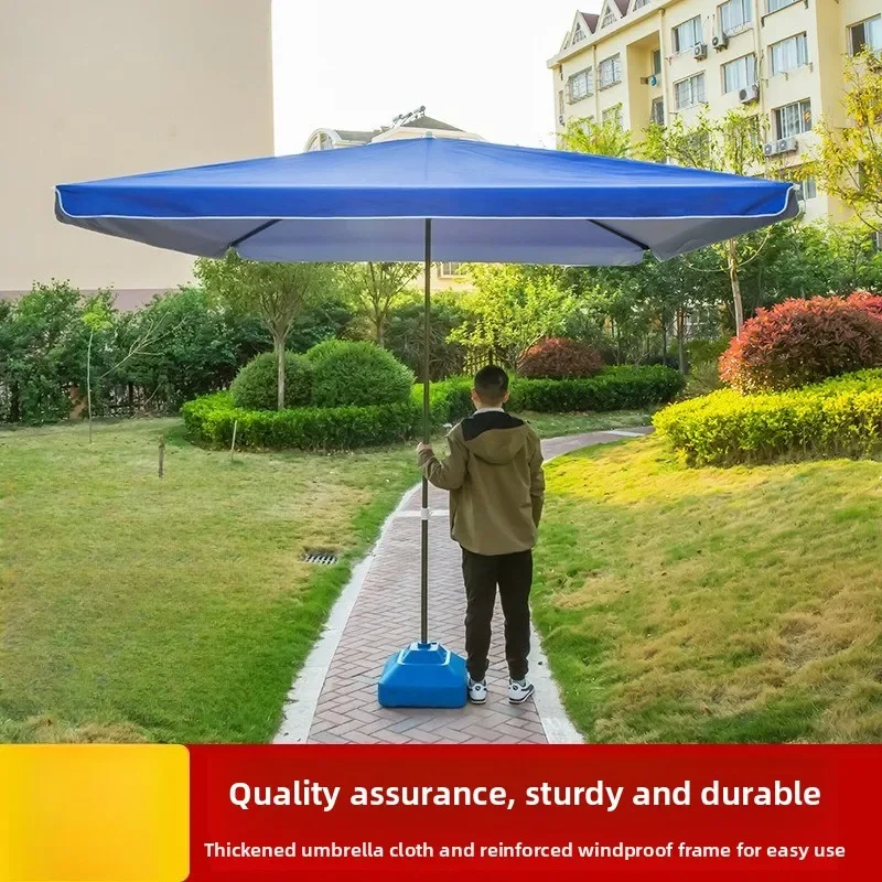 Large Outdoor Street Vendor Four Sided Rectangle Umbrella Foldable Rainproof UV Resistant Beach Umbrella for Beach