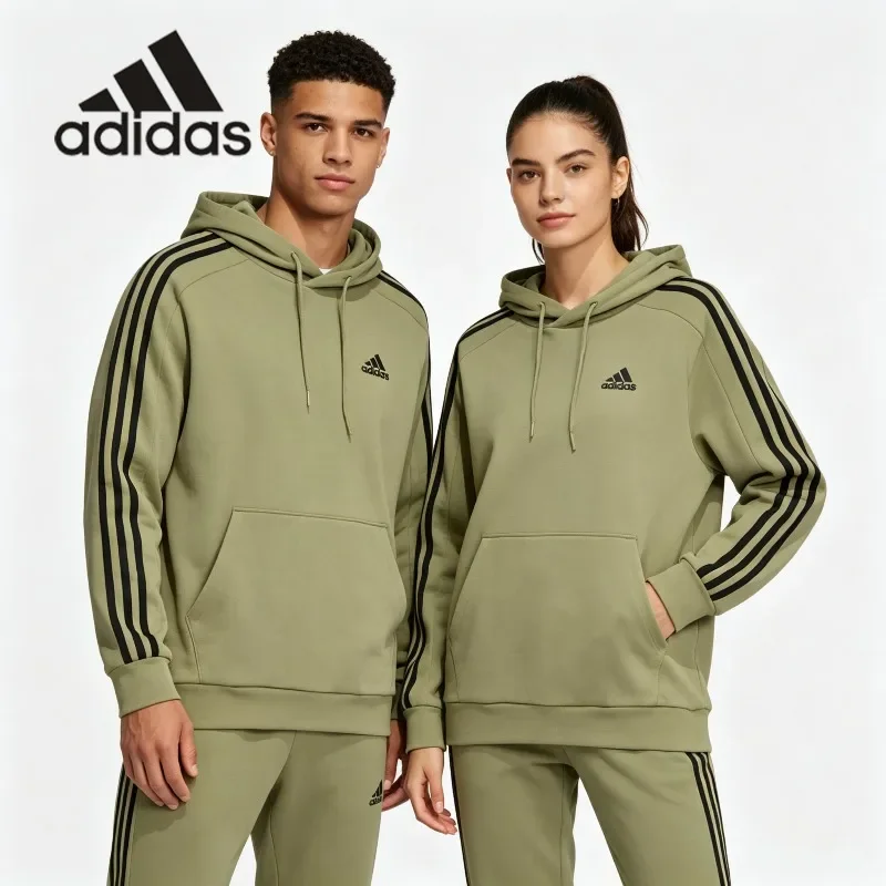 

adidas Big Trefoil Print French Terry Hood Bold Street Fashion Midweight Soft OuterwearJI6425 1PCS